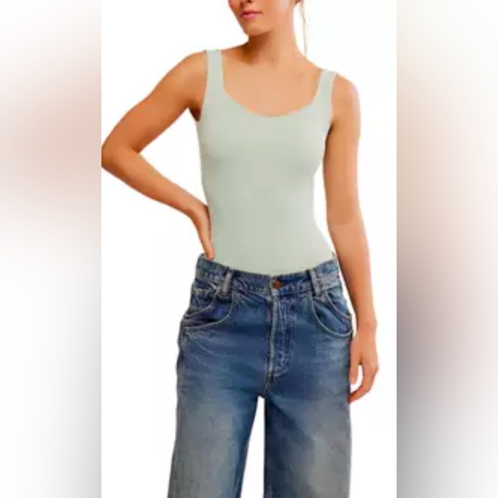 NWT Free People Clean Lines Bodysuit Color: Pale Aqua (Mint)